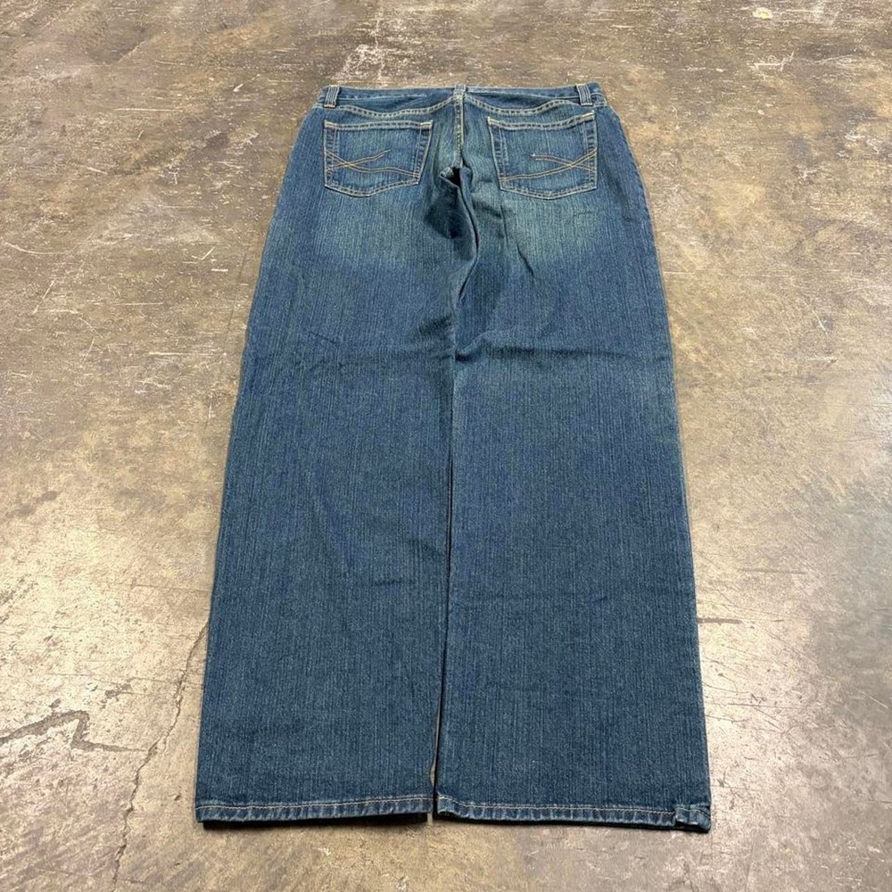 Roebuck & Co Mens 34x32 Relaxed Straight Jeans Dark Wash Blue Denim Y2K 0316